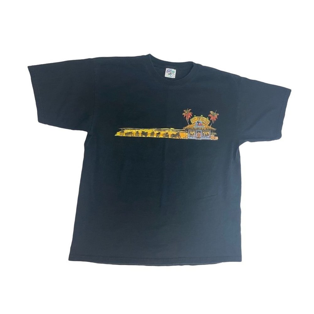 BEAKS ON BIKES Parrot Party T Shirt Black Caribbean Soul XL